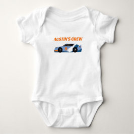 Geburtstagsjungen Lil Bro Rennwagen Crew Baby Strampler