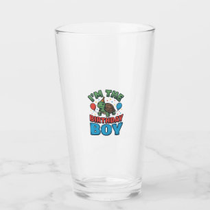 Geburtstagsjungen-Schildkröte Vintage-Party-Shirt- Glas