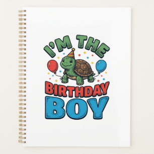 Geburtstagsjungen-Schildkröte Vintage-Party-Shirt- Planer