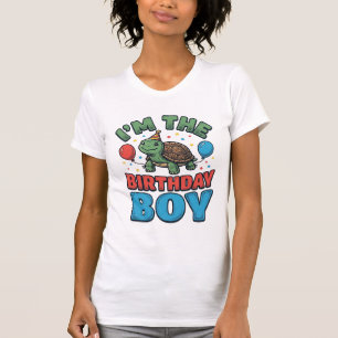 Geburtstagsjungen-Schildkröte Vintage-Party-Shirt- T-Shirt