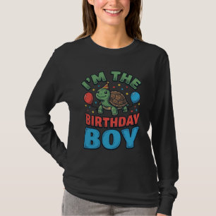 Geburtstagsjungen-Schildkröte Vintage-Party-Shirt- T-Shirt