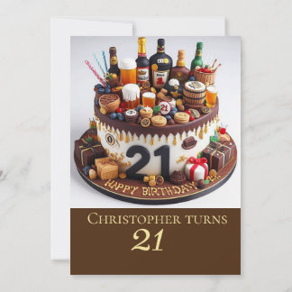 GEBURTSTAGSKAKE, 21. FEIERUNG EINLADUNG