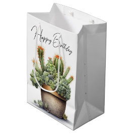 Geburtstagskakti-Pflanze in Pot Mittlere Geschenktüte