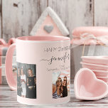 Geburtstagskameraden Foto-Freunde rösteln rosa Chi Tasse<br><div class="desc">Ein Geschenk von Freunden für den 21. Geburtstag einer Frau, die ihr Leben mit 3 Fotos von ihr, ihren Freunden, ihrer Familie, ihrem Interesse oder ihren Haustieren feiert. Personalisieren und fügen Sie ihren Namen, Alter 21 und Ihre Namen. Schwarze Buchstaben. Ein gürtlicher, feminininer, rosa, goldfarbener Hintergrund mit Rose. Ihr Name...</div>