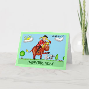Geburtstagskarikaturen des Cartoon auf der Pferdek Karte