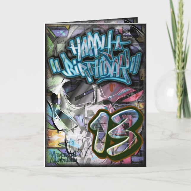 Geburtstagskarte 13 karte (Vorderseite)
