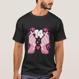 Geburtstagskarte 14 Jahre alter K-Pop Herz Sarangh T-Shirt