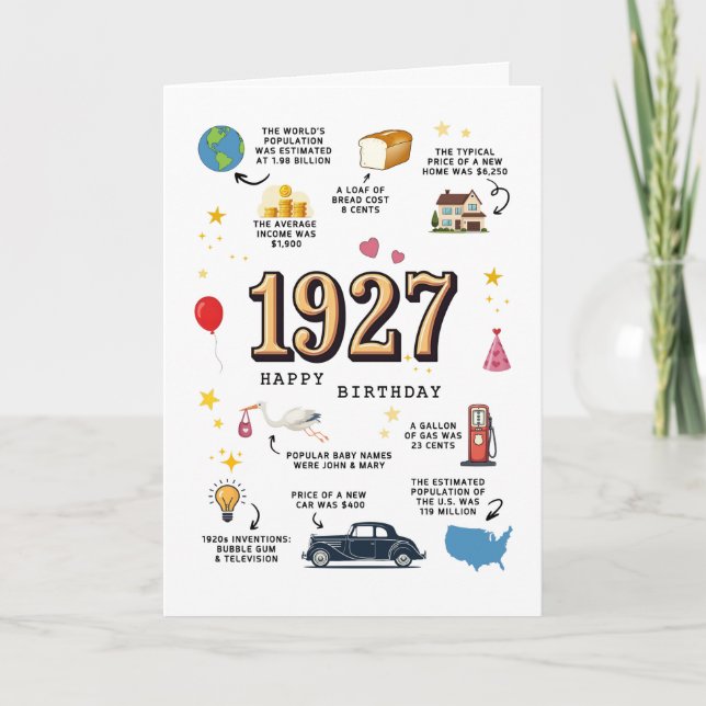 Geburtstagskarte 1927 für Opa Dankeskarte (Vorderseite)