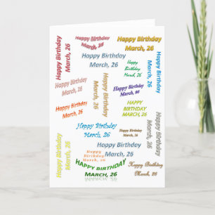 Geburtstagskarte 26. März Karte