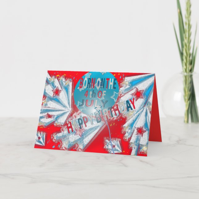 Geburtstagskarte 4. Juli Karte (Vorderseite)
