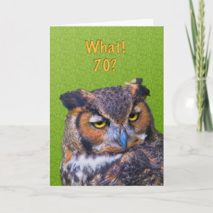 Geburtstagskarte 70. mit Großer Horned Owl Karte