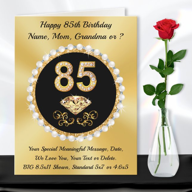Geburtstagskarte 85. Weiblich, Mutter, Großmutter, Karte (85th birthday card for mum, grandma, mom, her. 85th birthday cards female. 85th birthday ideas mom.)