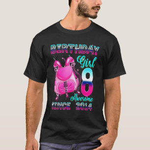 Geburtstagskarte 8 Seit 2014 rosa Rucksack 8. Gebu T-Shirt