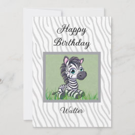 Geburtstagskarte Baby Zebra für Kinder Karte