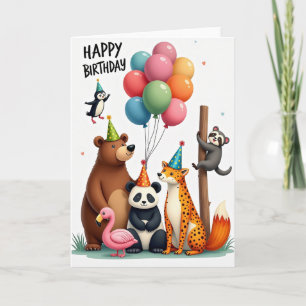 Geburtstagskarte Balloon Friends Karte