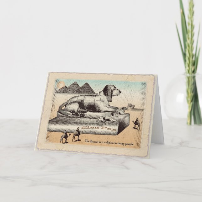 Geburtstagskarte - Basset-Sphinx Karte (Vorderseite)