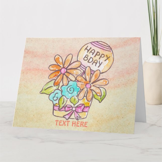 GEBURTSTAGSKARTE BLUME KARTE (Vorderseite)