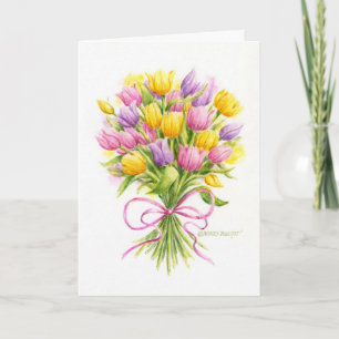 Geburtstagskarte Bright und schöne Tulip Bouquet Karte