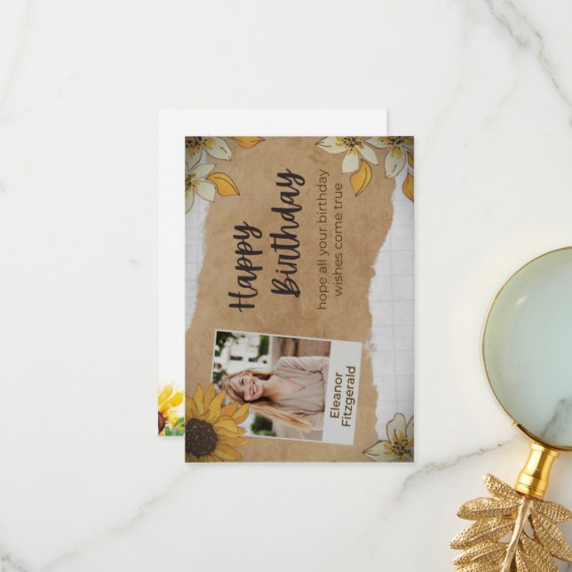 Geburtstagskarte Dankeskarte (Vorderseite/Rückseite Beispiel)