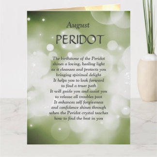 Geburtstagskarte des Augusts Peridot Grußkarte. Karte