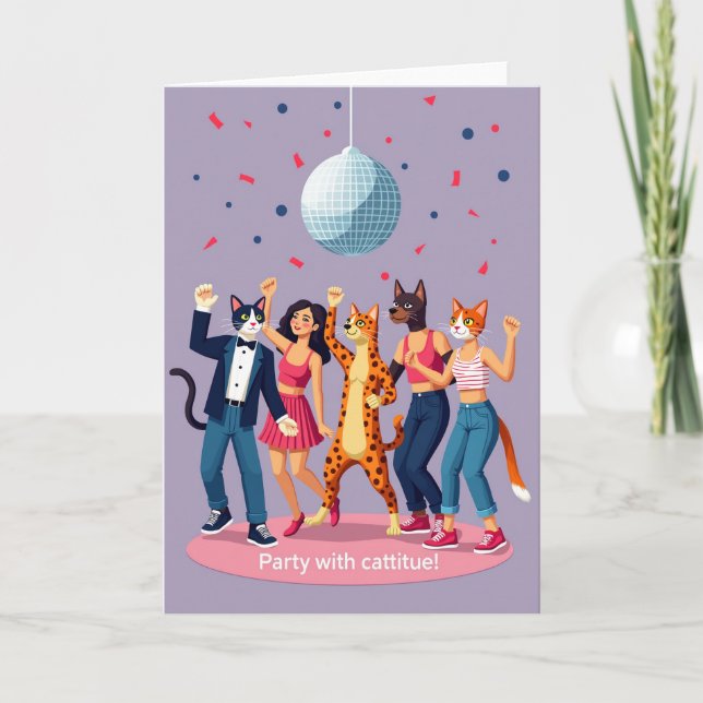 Geburtstagskarte Disco-Party Karte (Vorderseite)