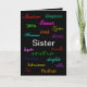 "Geburtstagskarte einer Schwester" - Anpassbar Karte (Vorderseite)