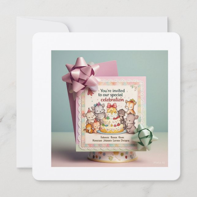 Geburtstagskarte Einladung (Vorderseite)