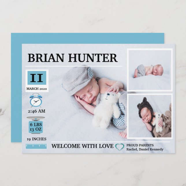 Geburtstagskarte Einladung (Vorne/Hinten)