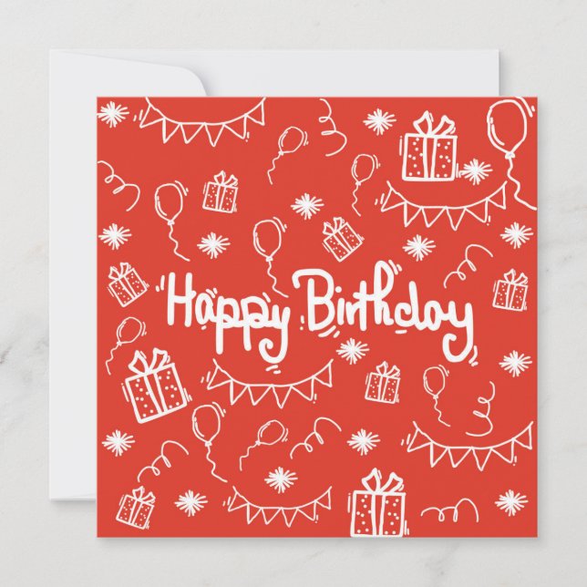 Geburtstagskarte Einladung (Vorderseite)