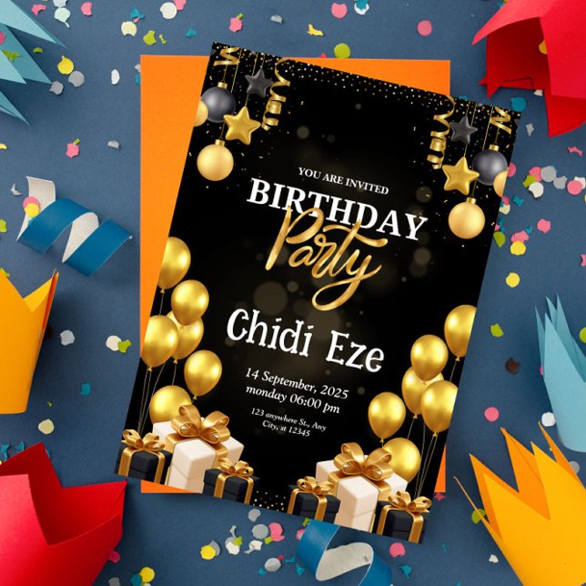 Geburtstagskarte - Einladungskarte zum Geburtstag Einladung (Von Creator hochgeladen)