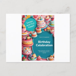 GEBURTSTAGSKARTE EINLADUNGSPOSTKARTE