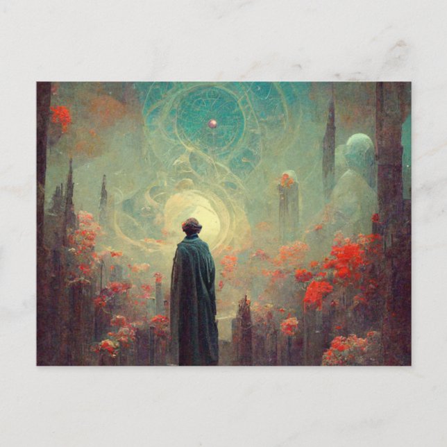 Geburtstagskarte fantastisch mystische Schönheit Postkarte (Vorderseite)