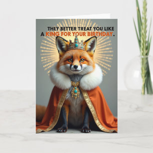 Geburtstagskarte Fuchs mit Krone Karte