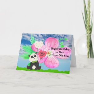 Geburtstagskarte für 4-jährigen Sohn mit Panda Karte