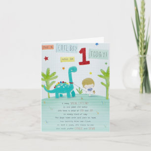 Geburtstagskarte für Baby Jungen - Laufender Dino Karte