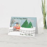 Geburtstagskarte für den 5-jährigen Sohn mit Zug