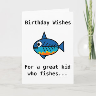 Geburtstagskarte für ein großes Kind, das fischt Karte