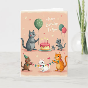 Geburtstagskarte für eine Kitty-Party-Feier Karte
