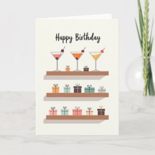 Geburtstagskarte für eine Party-Cocktail-Feier Karte