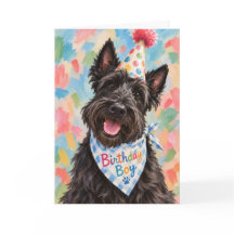 Geburtstagskarte für einen Scottish Terrier Hund