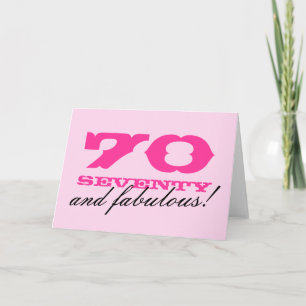 Geburtstagskarte für Frauen 70 und fabelhaft! Karte