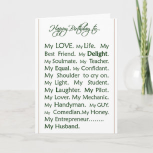 Geburtstagskarte für Husband, meine Liebe Karte