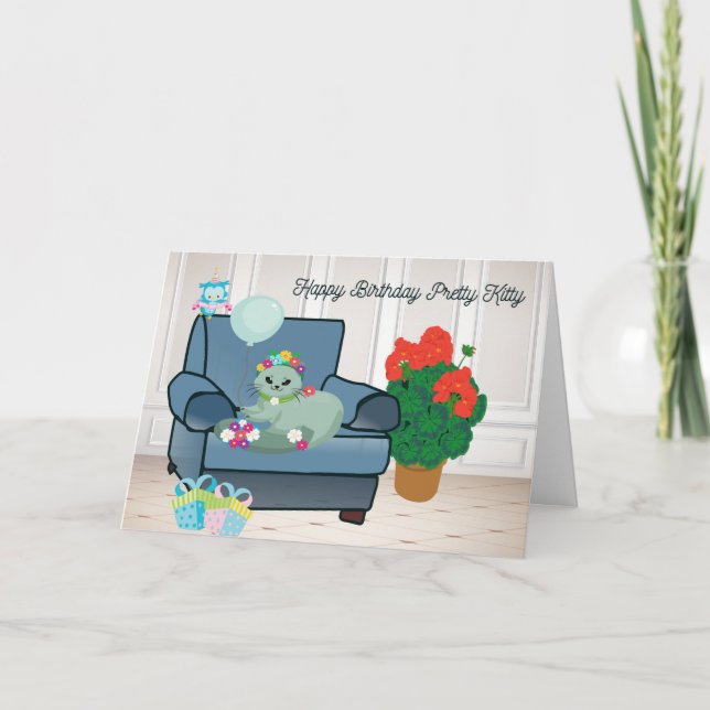 Geburtstagskarte für Ihre Katze Karte (Vorderseite)