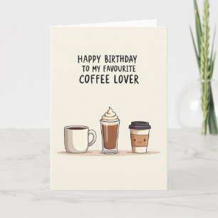 Geburtstagskarte für Kaffeeliebhaber mit Illustrat Karte