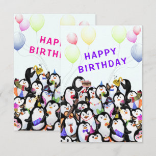 Geburtstagskarte für Kinder Glücklicher Pinguin-Pa Karte