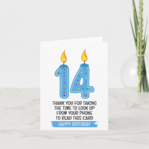 Geburtstagskarte für Mädchen 14. Geburtstag für Mä Dankeskarte