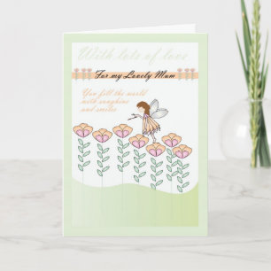 Geburtstagskarte für Mama, mit wenig Fee und Blume Karte
