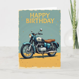 Geburtstagskarte für Motorrad-Oldtimer Karte