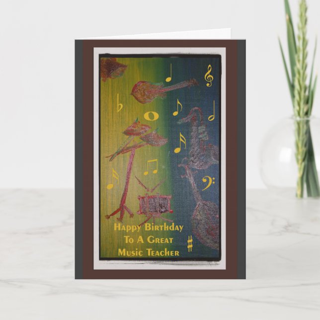 Geburtstagskarte für Musiklehrer Karte (Vorderseite)