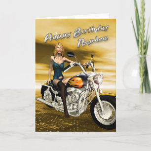 Geburtstagskarte für Neffen mit Motorrad Karte